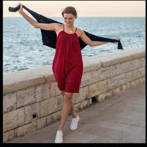 MerSea - Sailor Slub Tee Dress - Candy Apple/Navy Stripe